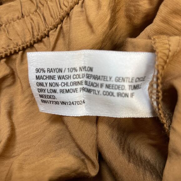 A New Day Women's High Rise Straight Leg Side Tie Pull On Pants Brown Size S - Picture 6 of 6